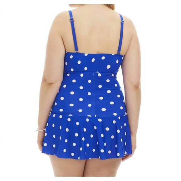 NEW ALWAYS FOR ME plus size daphne swim dress in afm royal - Picture 2 of 3